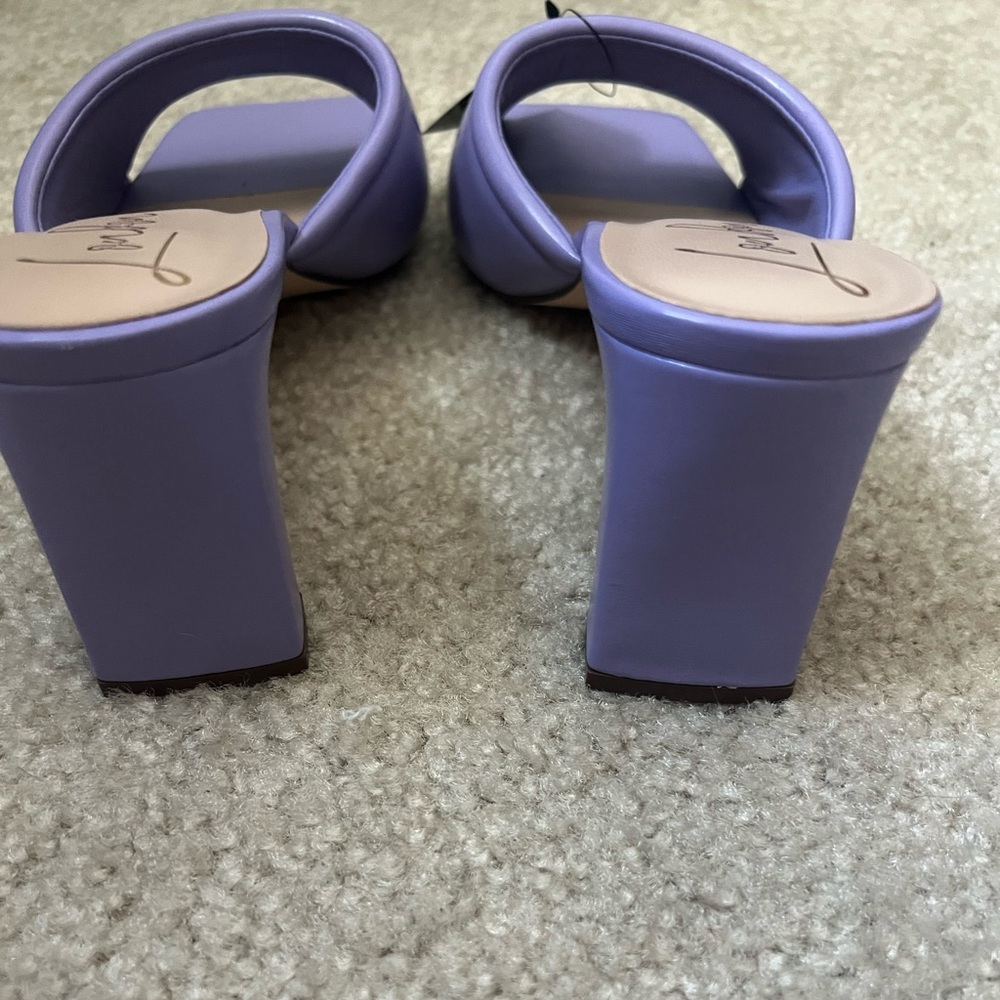 Purple Women's Heeled Slide Sandals - Picture 12 of 12